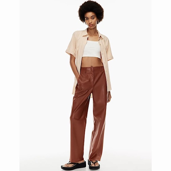 Wilfred Free (Aritzia) ‘Ascendant’ Vegan Leather Pants - Picture 1 of 15